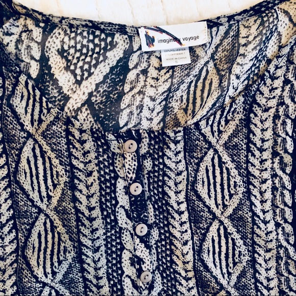 Gray & Navy Flow Aztec Shirt - Picture 4 of 4